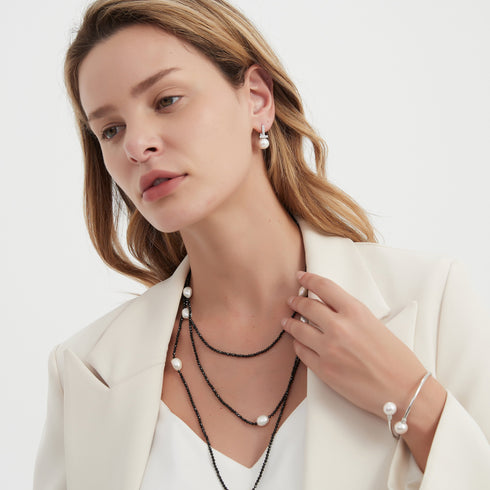 10-11mm Freshwater Pearl Silver Tube Bracelet - House Of Pearls